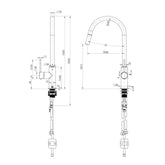Modern National Star Mini Pullout Sink Mixer Gun Metal